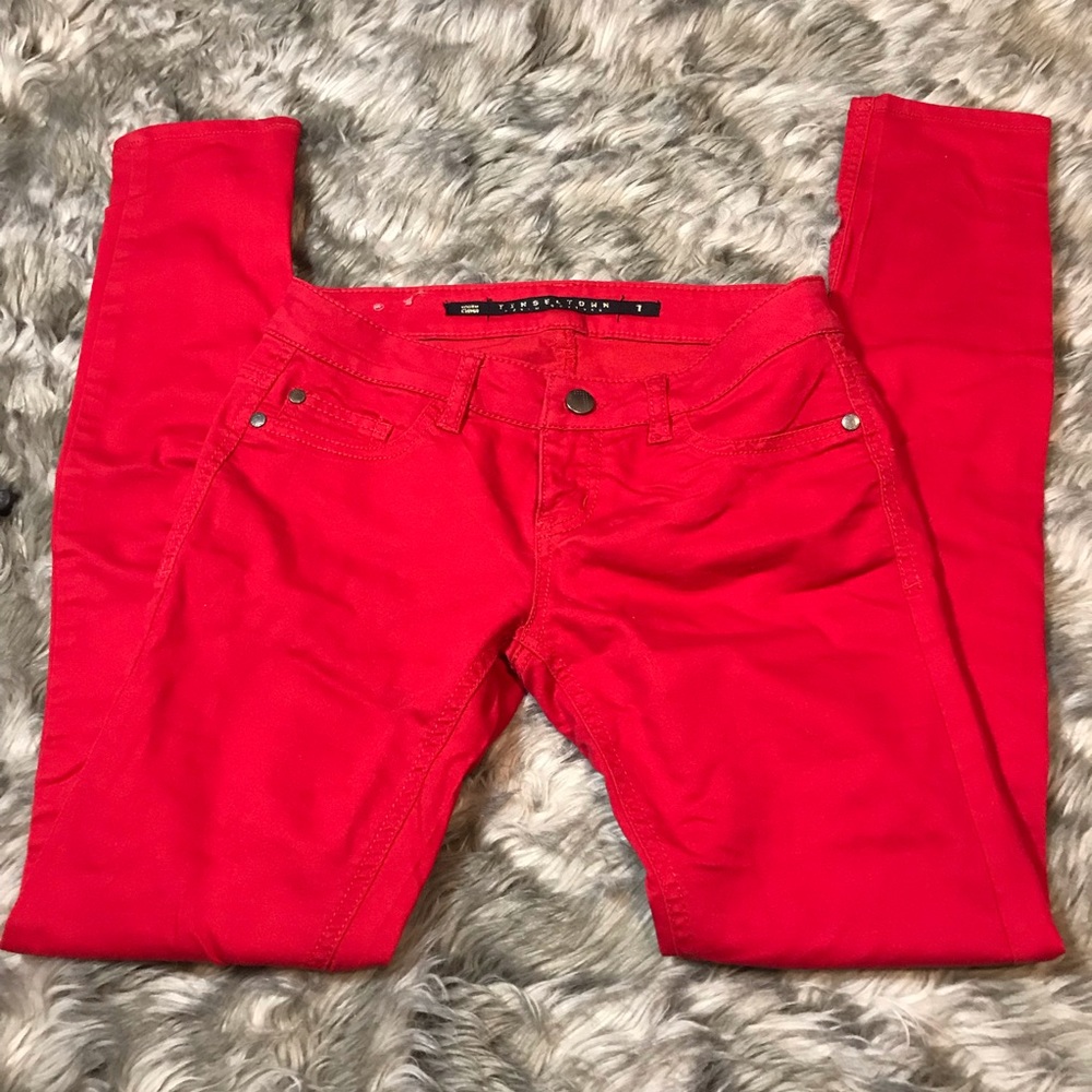 Tinseltown Denim red pants - Picture 1 of 7